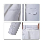 Men White Suits Slim Fit 3 Piece Suit Two Botton Tuxedo for Men Bussiness Wedding Grooms Prom Dress Suit Blazer Jacket Vest Pants XS