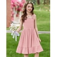 thumbnail image 5 of Arshiner Girls Summer Dress Tween Spaghetti Strap Smocked Casual Beach Sundress with Pockets, 5 of 6