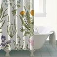 thumbnail image 4 of 72" x 84" Floral Shower Curtain Vintage Botanical Bloom Print Waterproof Bathroom Drape with Metal Grommets, 4 of 4