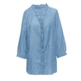 thumbnail image 4 of MAIHAN Cotton V Neck T Shirts Women Summer Tops 2026 Spring Trendy Casual Solid Color Flowy Tops Short Sleeve Spring Summer Tops Spring Fashion Outfits 2026, 4 of 4