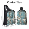 thumbnail image 2 of Chest Bag Dual Pocket 11.8×7.7×2.4in Waterproof Double-Pocket Large Capacity With No Inner Pouch Pockets And Double Drawstrings Turquoise Wood Farmhouse Sunflowers (11), 2 of 8
