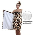 thumbnail image 5 of Colevkie Women's 2 Pcs Adjustable Bath Towel & Shower Cap Set Bath Wrap Set Quick Drying Portable Soft for Bathroom Shower Sauna Printed Coffee Bean Pattern, 5 of 8