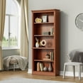 thumbnail image 3 of VICTONE 5-Shelf Bookcase, Wooden Standing Rack Book Storage Shelves Furniture Selection for Living Room, Bedroom, Home Office (Cherry), 3 of 7