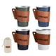 thumbnail image 3 of 4 vasos portátiles de acero inoxidable, vasos de pinta de 350 ml, vasos para beber, vasos de agua Cubierta de copa de cuero Pu, 3 of 9