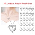 thumbnail image 6 of A to Z Initial Alphabet Letter Silver Plated Dainty Initial Letters Necklace Heart Pendant Necklace Heart Necklace for Women Charm Necklace H, 6 of 8