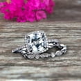 thumbnail image 4 of 2.55 Carat 7mm Cushion Cut Vintage Looking Aquamarine Engagement Ring with Wedding Band on 10k White Gold, 4 of 5
