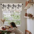 thumbnail image 6 of Window Treatment Valance Curtain, Black White Tulips Spring Flower Retro Shade Short Curtain for Kitchen Bathroom Living Room Bedroom Privacy Rod Pocket Drapes 54" W x 18" L 1 Panel, 6 of 8