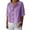Purple, variant on ShiShine Womens Button Down Shirts Half Sleeve Blouses Plus Size Dressy Casual Solid Color V Neck Tops