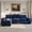 Navy Blue, variant on BEHOST 4-Piece 102" L-Shaped Modular Sectional Sofa, Velvet Cloud Sleeper Couch  with 2 Movable Ottomans,  Deep Seat Living Room Furniture Set,Dark Gray