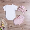 thumbnail image 4 of ITFABS Girl 3PCS Set, Short Sleeve Romper, Ruffle Triangle Pant, Hair Band, 4 of 7