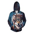 thumbnail image 3 of Sudadera con capucha holgada con estampado de lobo rey para hombre, sudadera con capucha de otoño, sudaderas para hombre, sudaderas modernas y versátiles, 3 of 5