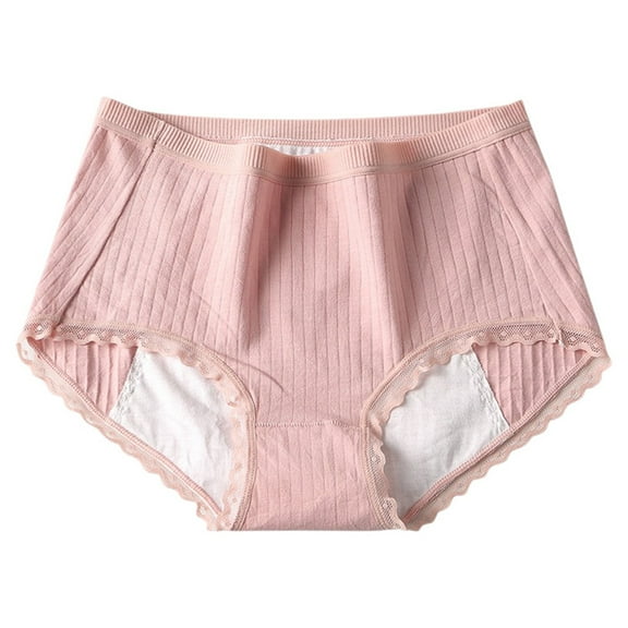 Fiaer,Oversized Period Panties for Women,Womens Leak-Proof Breath Hipsters Underwear,Women's Comfort Lightweight Washable Trendy Briefs Pink L