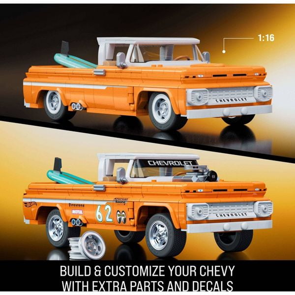 Mattel Brick Shop Hot Wheels Custom 62 Chevy Pickup Building Toy