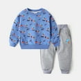 thumbnail image 2 of Otqutp 1-7 Years Toddler Boys Clothes Sets Little Boy Clothing Long Sleeve Pullover Jogger Pants Children Kids 2 Pieces Outfits(Blue,4-5 Years), 2 of 9