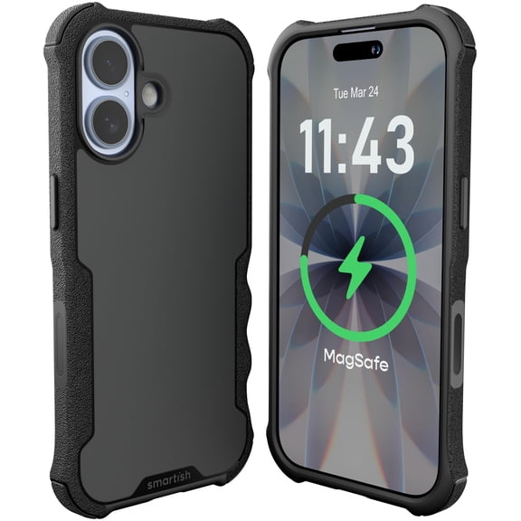 Smartish® iPhone 17 MagSafe Case - Gripzilla Protective Magnetic Case [Rugged   Tough] Heavy Duty Grip Armored Cover w/ Drop Tested Protection for Apple iPhone 17 - Black Tie Affair