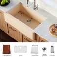 thumbnail image 3 of Karran  34" Undermount Large Single Bowl Quartz Farmhouse Workstation Kitchen Sink Black, 3 of 5