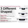 thumbnail image 7 of 36pcs Glass Food Storage Containers with Lids Set, Airtight Meal Prep Containers (18 Containers & 18 Lids), Black, 7 of 7