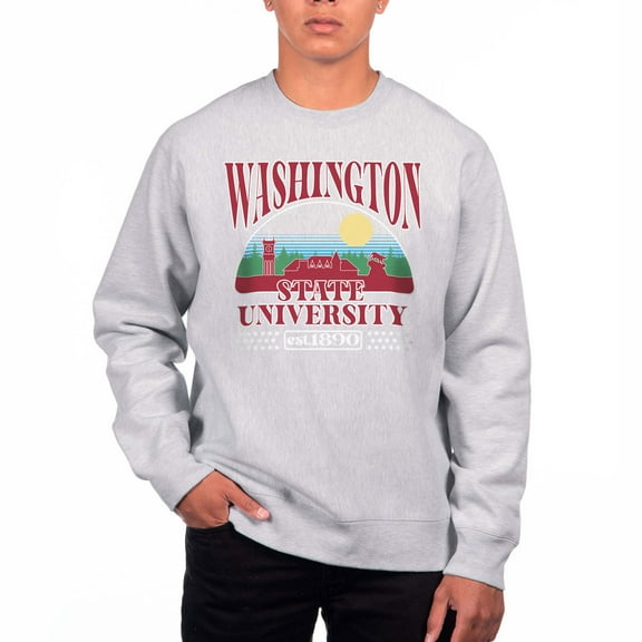 Men's Uscape Apparel Heather Gray Washington State Cougars Premium Heavyweight Pullover Sweatshirt