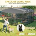 thumbnail image 3 of LZBEITEM 10 x 10 ft ( 118" x 118" x 71" ) Outdoor Dog Kennel Outside Large Heavy Duty Shade Dog Pen Playpen Pet Dog Enclosure Crate Dog Run House with UV & Waterproof Cover, 3 of 10