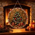 thumbnail image 6 of Leutsin Christmas Pearl Diamond Art Hanging Ornament Kit, Xmas Tree Acrylic Round Board Lace Edge DIY Suncatcher, Holiday Window Wall Decor, 6 of 7