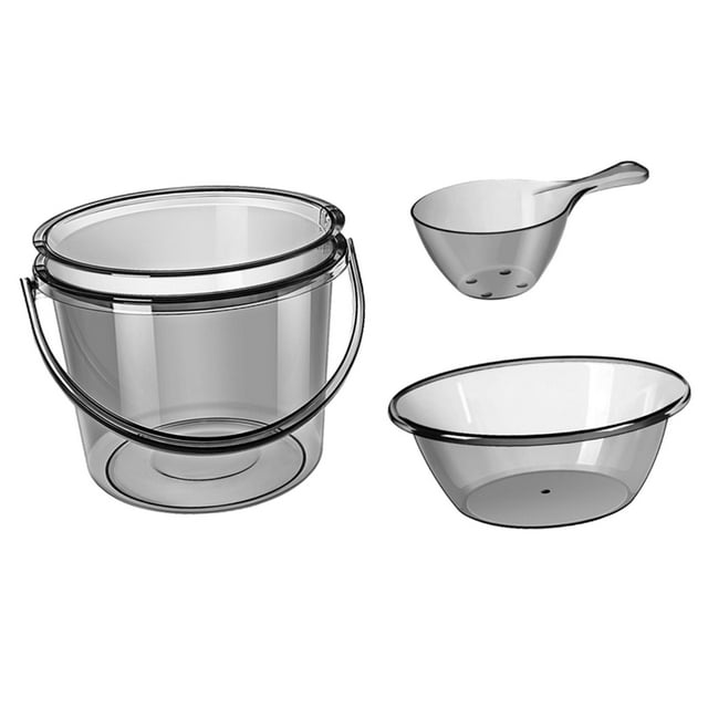 Cubo de almacenamiento de agua shamjiam uso doméstico con asa cubos de pesca lavandería baño Gris Con Funda
