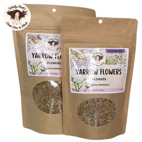 Witchy Pooh's Yarrow Tea - Whole Flowers, Caffeine Free, 3oz Pouch