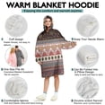 thumbnail image 5 of Wearable Oversized Blanket,Black Boho Oriental Flowers and Paisleys Pattern Wearable Blanket Hoodie for Adults,Cozy Hooded Blankets with Super Pockets,Super Warm Fuzzy Pullover for Women & Men, 5 of 6