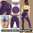 thumbnail image 2 of VASLANDA Women's High Waist Honeycomb Textured Yoga Pants Tummy Control Ruched Butt Lifting Stretchy Workout Push Up Leggings Booty Scrunch Tights, 2 of 6