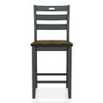 thumbnail image 2 of Furniture of America Elda Wood Counter Height Chair in Antique Gray (Set of 2), 2 of 7