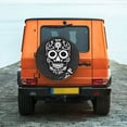 thumbnail image 7 of DouZhe Waterproof Spare Tire Cover, Skull And Crossbones Prints Adjustable Wheel Covers Fit for Jeep Trailer RV SUV Car, 14 inch, 7 of 7