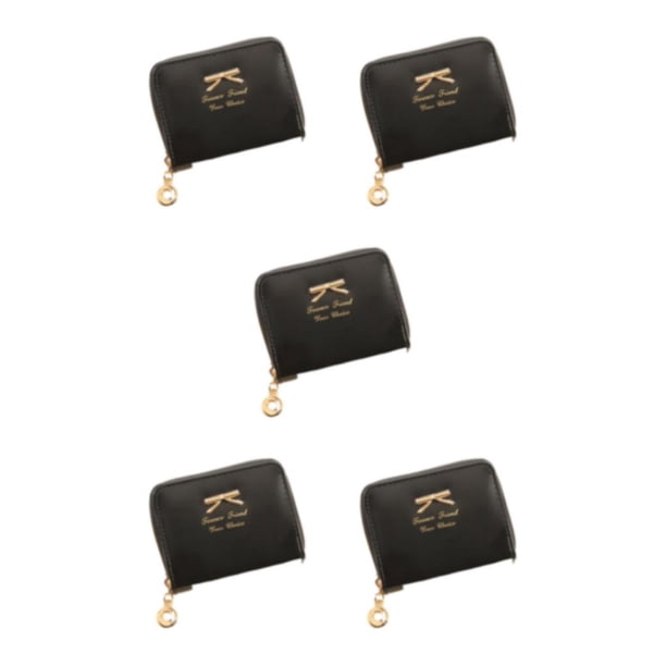 Qarigey Cartera compacta y elegante con tarjetero para el día a día Cartera Tarjetero Carteras pequeñas Monedero negro Type2 NO2