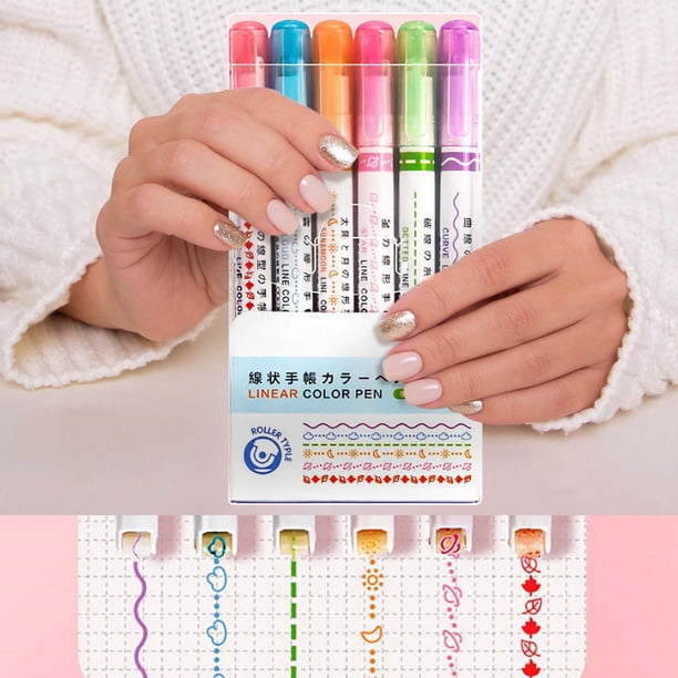 Set De 6 Marcadores Fluorescentes De Colores, Con Forma, Tinta De 5 Ml, Bolgrafos Multiforma, Ideales Para La Escuela Y La Oficina, Diseo Ergonmico, Marcadores Fluorescentes De Colores, Ukhbmc