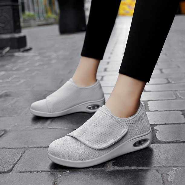 XIHAHA para diabéticos-zapatos para pareja de ancianos, zapatillas para padres, zapatos de ensanchamiento, zapatos ajustables para hinchazón del pie, zapatos antideslizantes de malla para hombres y mu