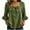 *Army Green, variant on VBVC Women's Cotton-Linen Bow Blouse , Ladies' Ruffle 3/4 Sleeve Top , Square Neck Shirts For Women,Army Green,S-2XL