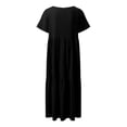 thumbnail image 5 of V Neck Irregular Hem Maxi Dress For Women Spring Summer Color Styles In Various Sizes, 5 of 5