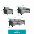 thumbnail image 5 of MUZZ Living Room Furniture Sets with 5.9"Upholstered Cushion, 3-Seater Sofa Couch, Loveseat and Single Sofa Chair, Sofa Set for Living Room(Light Grey), 5 of 10