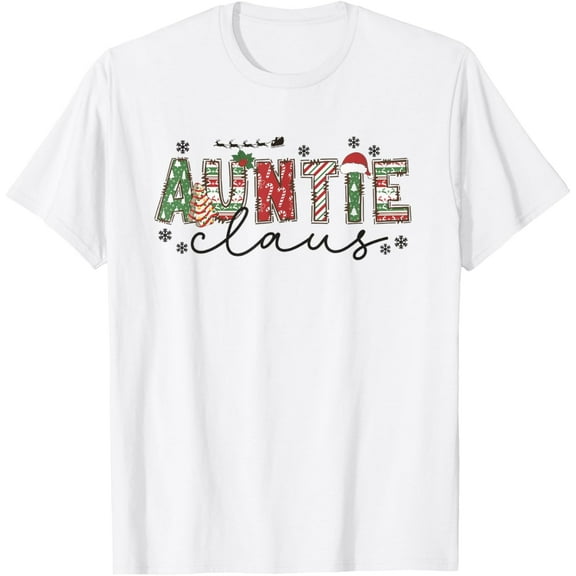 Christmas Auntie Claus Xmas Pajamas Aunt Announcement Women T-Shirt TShirt