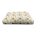 thumbnail image 3 of Floral Pet House, Spring Flowers with Lemons Leaves Inspirational Illustration, Outdoor & Indoor Portable Dog Kennel with Pillow and Cover, 5 Sizes, Red Yellow Forest Green, by Ambesonne, 3 of 4