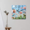 thumbnail image 3 of 10 Inch Wall Clock Battery Operated Square Clock for Office, Kitchen, Outdoor, Living Room,Oil Painting of Spring Floral Exquisite, 3 of 4