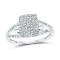 thumbnail image 4 of 10K White Gold Womens Round Diamond Cluster Ring 1/6 Cttw, Womens Size: 5-10, 4 of 4