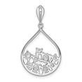 thumbnail image 4 of Auriga Fine Jewelry 925 Sterling Silver Rhodium Plated Cubic Zirconia Pendant for Women(L- 29.72mm, W- 16.55mm), 4 of 6