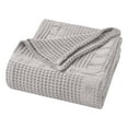 thumbnail image 2 of Superior Mai Geometric Waffle Cotton Blanket, California King, Platinum, 2 of 9