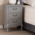 thumbnail image 3 of Baxton Studio Table de Bout Capucine en Bois Gris avec 3 Tiroirs, 3 of 9