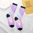 thumbnail image 4 of Uemuo Purple Sparkling Butterfly Printed Kids Boys Socks Seamless Crew Socks Crazy Funny Athletic Sport Socks for Children, 4 of 5