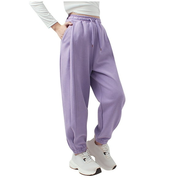 Odeerbi 6-15 Años Niños Niñas Algodón Pantalones Workout Athletic Deportes Jogger Pantalones Color Sólido Casual Joggers Con Bolsillo