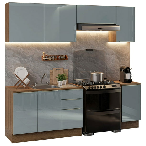 Cocina Integral Modular Luna Madesa 240cm con Acessorios MG
