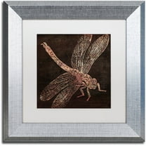Trademark Fine Art "Dragonfly" Canvas Art by Color Bakery White Matte, Silver Frame
