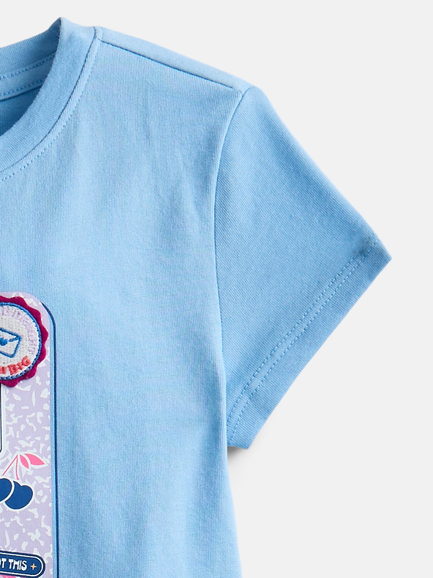 Wonder Nation Girls Embellished Graphic Tee with Short Sleeves, Sizes 4-18 & Plus