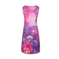 thumbnail image 4 of DYMADE Womens Summer Vocation Casual Sleeveless V-Neck Print Casual Sundress Tank Dress, 4 of 4