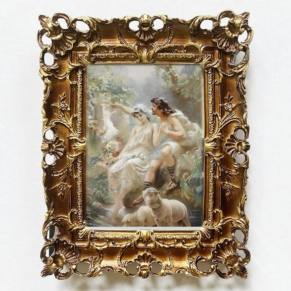 Framed Canvas Wall Art for Living Room, Vintage Home Decor Random Oil Painting Bathroom Wall Decor, Swan Art Prints Gifts for Friends or Family, 5x7